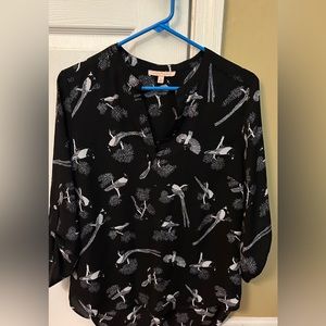 Gibson Latimer Bird print blouse